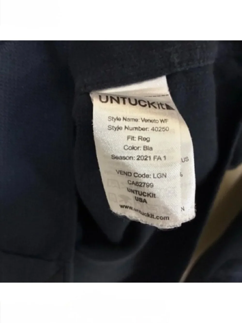 UNTUCKit Veneto WF Shirt Mens Medium Black Long Sleeve Button Down Regular Fit - Picture 6 of 6